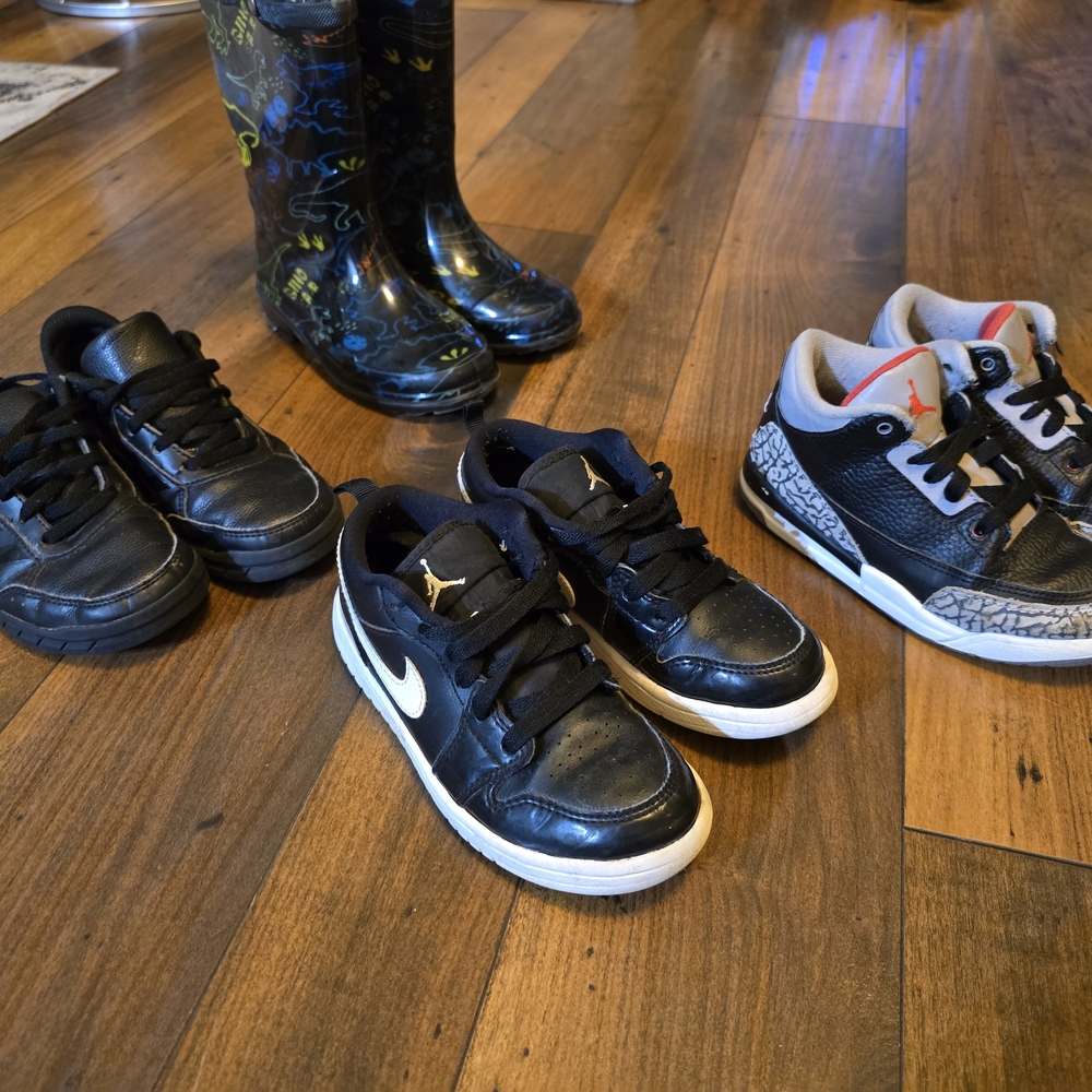 Nike & Adidas Boys Black Sneaker/boot  Sz 12